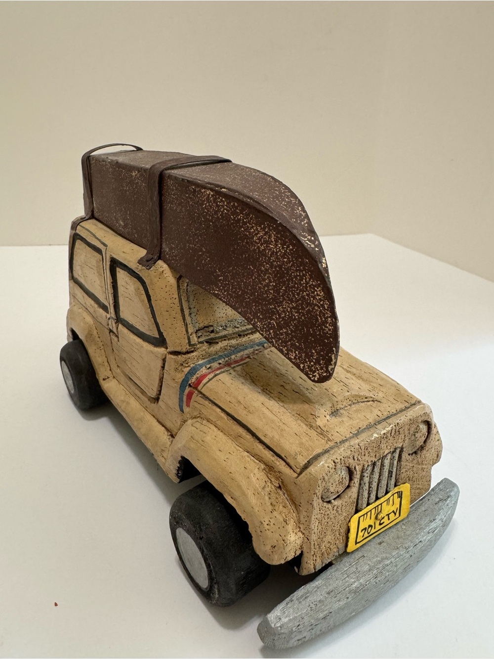 Vintage Wooden Jeep Style Car Canoe Rustic Cabin Lodge Lake House Decor 7.5 Inch
